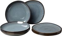 Villeroy & Boch Serviesset Lave - Grijs - 8-delig / 4 personen - 4 dinerborden en 4 diepe borden