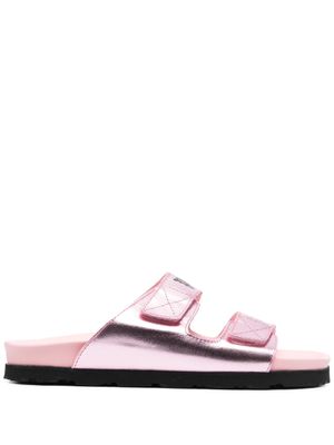 Palm Angels sandales à logo imprimé - Rose