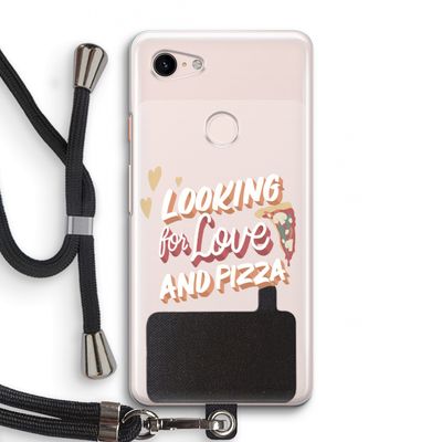 Pizza is the answer: Pixel 3 Transparant Hoesje met koord