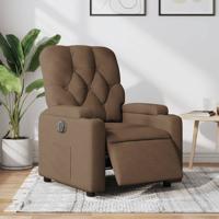 Fauteuil verstelbaar elektrisch stof bruin