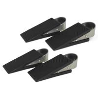 Deurstopwiggen - 4x - zwart - rubber - 13x5x3 cm - deurstopper