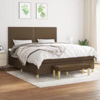 Boxspring met matras stof donkerbruin 180x200 cm