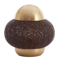 Light & Living Tafellamp 'Cetara' Kralen, 33cm, kleur Donkerbruin/Brons