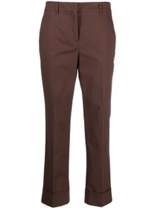 Incotex pantalon court à plis marqués - Marron