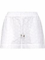 Philipp Plein short en dentelle à logo brodé - Blanc - thumbnail