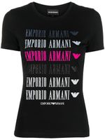 Emporio Armani t-shirt en coton stretch à logo appliqué - Noir - thumbnail