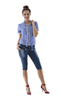 Damesblouse blauw-wit Damesblouse blauw-wit
