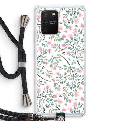 Sierlijke bloemen: Samsung Galaxy S10 Lite Transparant Hoesje met koord