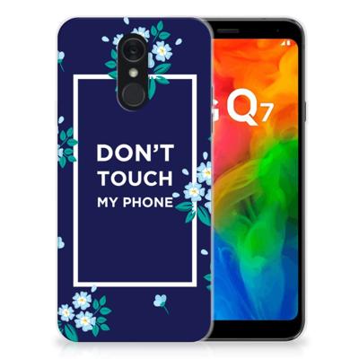 LG Q7 Silicone-hoesje Flowers Blue DTMP LG Q7 Silicone-hoesje Flowers Blue DTMP