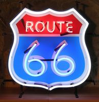 Route 66 Neon Met Achterplaat 48 X 50 cm - thumbnail