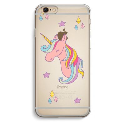 Roze eenhoorn: iPhone 6 / 6S Transparant Hoesje