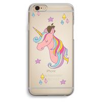 Roze eenhoorn: iPhone 6 / 6S Transparant Hoesje