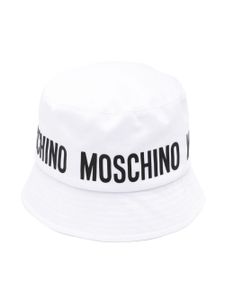 Moschino Kids bob en coton à logo imprimé - Blanc