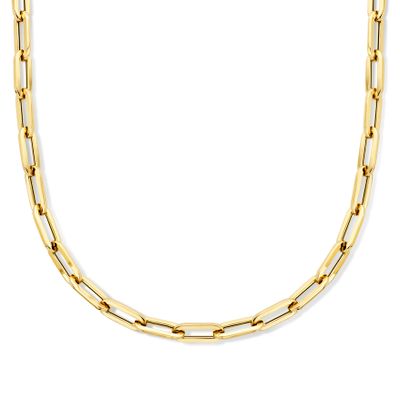 Ketting Paperclipschakel geelgoud 8 mm 45 cm