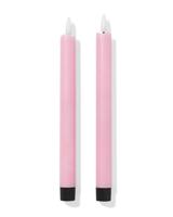 HEMA Led-dinerkaars 3x5x26cm roze - 2 stuks