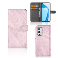 OnePlus 9 Bookcase Marble Pink - Origineel Cadeau Vriendin - thumbnail