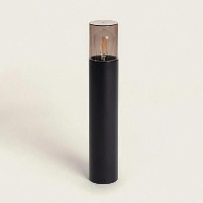 Staande tuinlamp zwart & smoke met E27 fitting aluminium &apos;Trentino&apos;