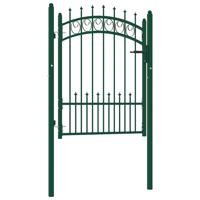 Poort met speerpunten 100x125 cm staal groen