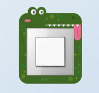 Kinderkamer krokodil lichtschakelaar sticker - thumbnail
