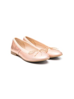 Pom D'api ballerines en cuir à effet métallisé - Orange