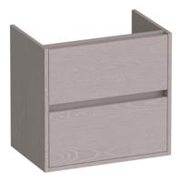 Brauer Adore - Onderkast Ondiep - 60 cm - met 2 Softclose Lades Greeploos en 1 Sifon Uitsparing - Timber Greige