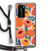 Perzik: Huawei P40 Pro Transparant Hoesje met koord