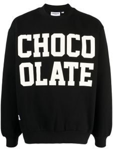 CHOCOOLATE sweat en coton mélangé à logo imprimé - Noir