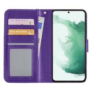Basey Samsung Galaxy S22 Ultra Hoesje Book Case Kunstleer Cover Hoes - Paars