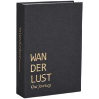 Leen Bakker - Opbergboek Wanderlust - 5x23x16 Cm - Stof/Papier - Zwart