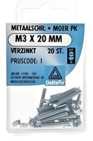 M.schroef moer pk m3x20mm 20st - Deltafix