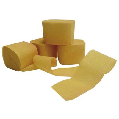 Crepe papier rol - 3x - geel - 200 x 5 cm - brandvertragend