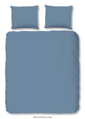 HIP Dekbedovertrek "uni dessin" - Blauw - (240x200/220 cm) - Katoen Satijn