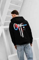 Inkoop Off The Pitch Ornament Hoodie Heren Zwart - Maat L - Kleur: Gebroken Wit | Soccerfanshop
