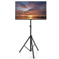 TV-Standaard in Hoogte Verstelbaar TV-Vloerstandaard voor 21-47 Inch Plasma/Lcd/Led-tv & Plat tot 35 kg Draagbaar 450 x 100 mm Zwart
