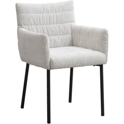 Leen Bakker - Eetkamerstoel Mees - Stof - Beige - 60.5x62x86.5 Cm