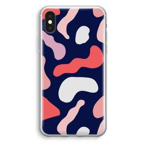 Memphis Shapes Pink: iPhone X Transparant Hoesje