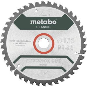 Metabo Precision cut Wood - Classic 165X20 Z42 WZ 5° 628026000 Hardmetaal-cirkelzaagblad 165 x 20 x 1.2 mm Aantal tanden: 42 1 stuk(s)