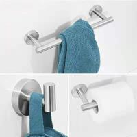 3 in 1 matte 304 RVS handdoek Bar papier handdoek rack haak badkamer accessoires bad douche set kleur: zilver