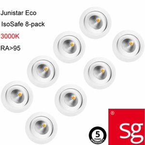 SG LED inbouwspots set van 8 stuks 470 lumen 6W wit kantelbaar 3000K dimbaar