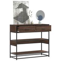 Wandtafel 90x35x80 cm bewerkt hout bruin eikenkleur - thumbnail