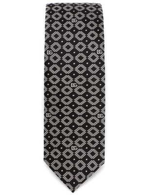 Dolce & Gabbana cravate en soie à logo jacquard - Noir