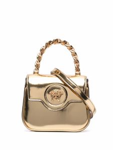 Versace mini sac La Medusa en cuir verni - Or