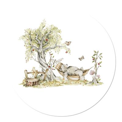 Muurcirkel Bosdieren Beer in Hangmat 60 Geen