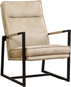 Taupe leren industriële design fauteuil Square - Kenia Leer Taupe (taupe leer)