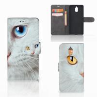 Nokia 3.1 (2018) | Telefoonhoesje | Met pasjeshouder | Witte Kat