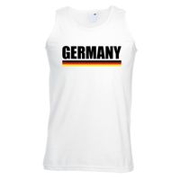 Wit Duitsland supporter singlet shirt/ tanktop heren - thumbnail