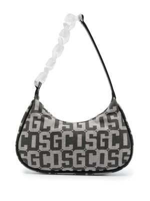 GCDS sac porté épaule à motif monogrammé - Noir