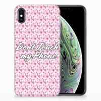 Apple iPhone Xs Max Silicone-hoesje Flowers Pink DTMP Apple iPhone Xs Max Silicone-hoesje Flowers Pink DTMP