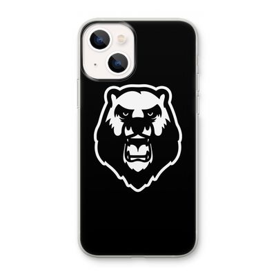 Angry Bear (black): iPhone 13 mini Transparant Hoesje