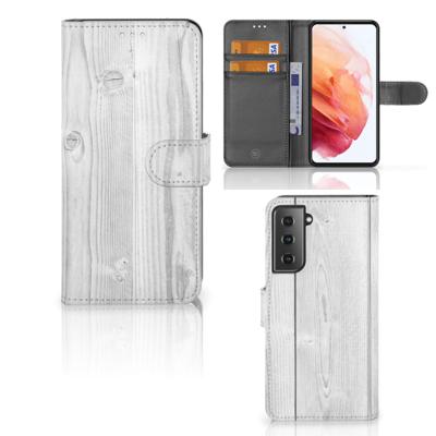 Samsung Galaxy S21 | Book Style Case | White Wood